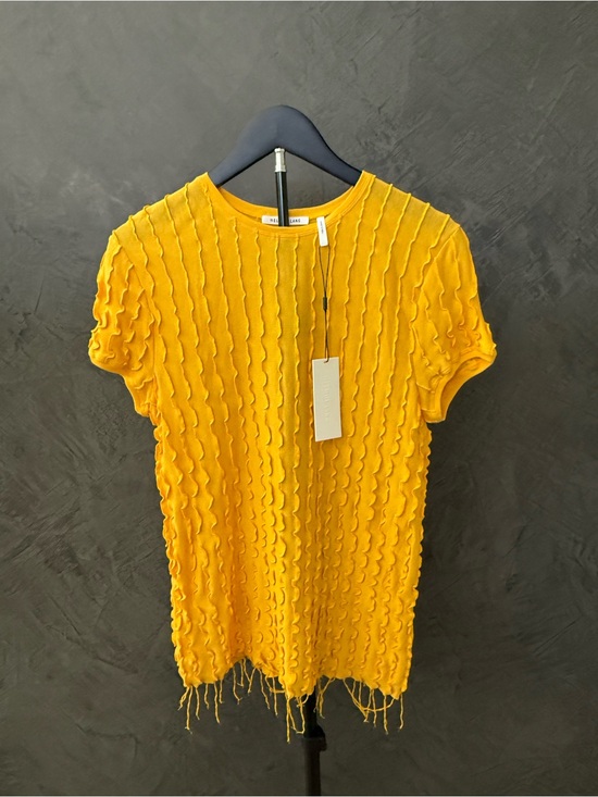 Helmut Lang Tops - NWT Helmut Lang Yellow Textured Short Sleeve Top
